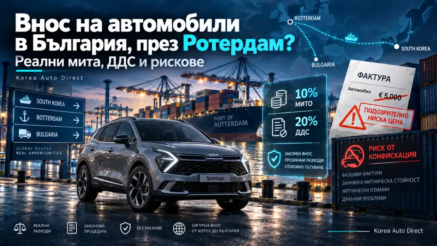 Внос на коли до България, през Ротердам.